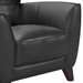 Jedd Contemporary Chair in Genuine Black Leather with Brown Wood Legs - ARL2037
