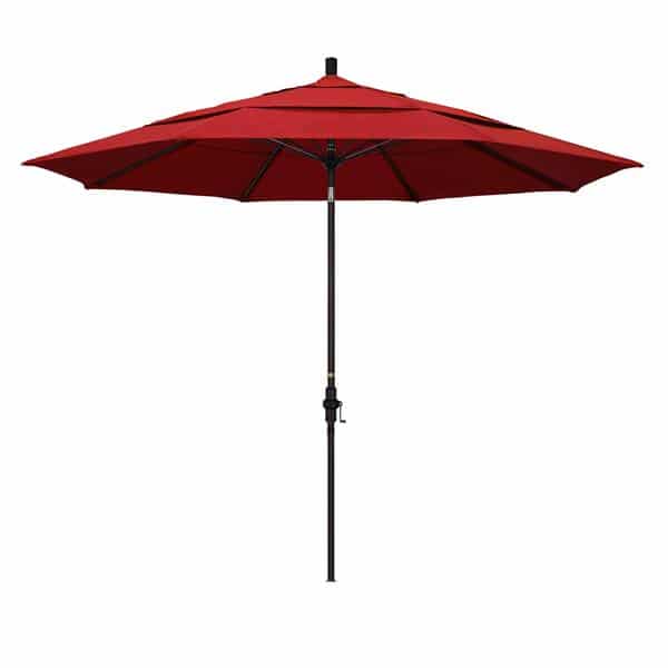 11 Sun Master Series Patio Umbrella With Olefin Red Fabric 