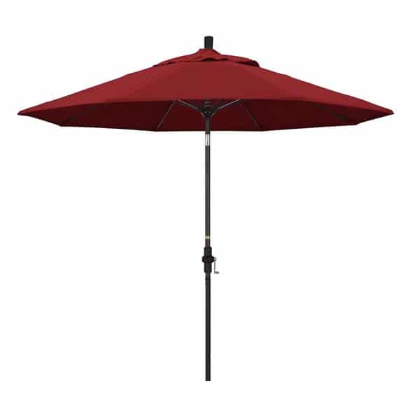 9 Sun Master Series Patio Umbrella With Olefin Red Fabric 