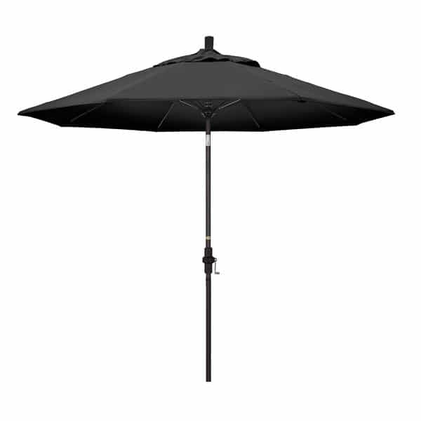 9 Sun Master Series Patio Umbrella With Olefin Black Fabric 
