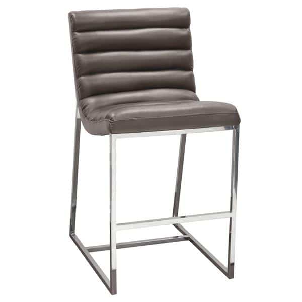 Bardot Counter Height Chair with Stainless Steel Frame - Elephant Grey 