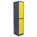 Two-Door Metal Storage Locker Cabinet with Key Lock Entry - Yellow - DIA3025