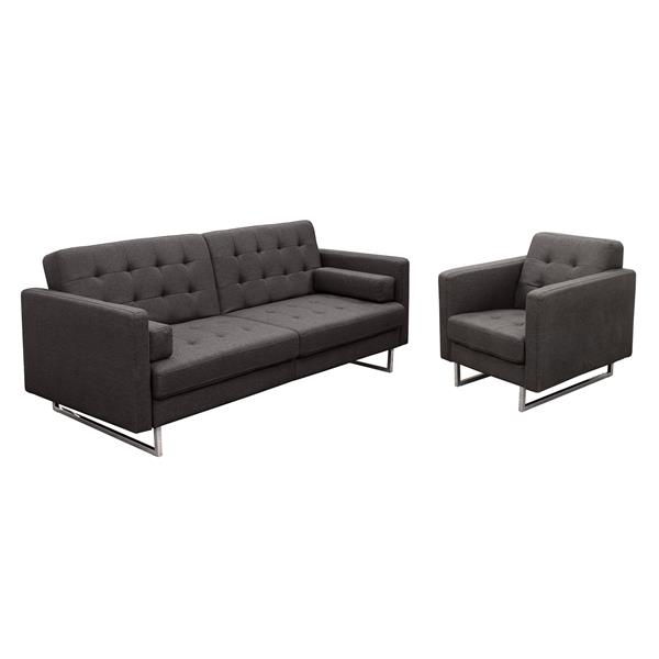 Opus Convertible Tufted Sofa with Chair Set of Two 