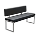 Knox Bench with Back and Stainless Steel Frame - Black - DIA3034