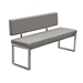 Knox Bench with Back and Stainless Steel Frame - Grey - DIA3035