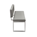 Knox Bench with Back and Stainless Steel Frame - Grey - DIA3035