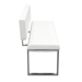 Knox Bench with Back and Stainless Steel Frame - White - DIA3036