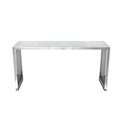 SOHO Rectangular Stainless Steel Console Table with Tempered Glass Top 