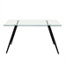 Finn Rectangular Glass Top Dining Table with Black Powder Coated Metal Legs - DIA3056