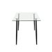 Finn Rectangular Glass Top Dining Table with Black Powder Coated Metal Legs - DIA3056