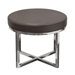 Ritz Round Accent Stool with Padded Seat in Elephant Grey Bonded Leather - DIA3058