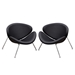 Set of Two Roxy Black Accent Chair with Chrome Frame - DIA3061