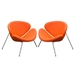 Set of Two Roxy Orange Accent Chair with Chrome Frame - DIA3062