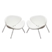 Set of Two Roxy White Accent Chair with Chrome Frame - DIA3063