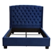 Majestic Queen Tufted Bed in Royal Navy Velvet with Nail Head Wing Accents - DIA3069