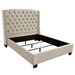 Majestic Queen Tufted Bed in Tan Velvet with Nail Head Wing Accents - DIA3071