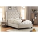 Majestic Queen Tufted Bed in Tan Velvet with Nail Head Wing Accents - DIA3071
