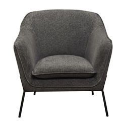 Status Accent Chair in Grey Fabric with Metal Leg 