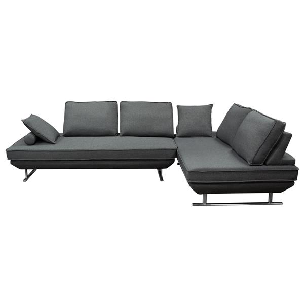 Dolce 2-Piece Grey Lounge Seating with Moveable Backrest Supports 
