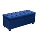 Majestic Tufted Royal Blue Velvet Lift-Top Storage Trunk with Nail Head Accent - DIA3090