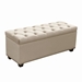 Majestic Tufted Tan Velvet Lift-Top Storage Trunk with Nail Head Accent - DIA3091