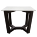 Caplan Square End Table with Ceramic Marble Glass Top and Black Powder Coat Base - DIA3094