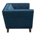 Grand Tufted Back Chair with Nail Head Accent in Blue Velvet - DIA3095
