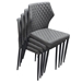 Milo 4-Pack Dining Chairs in Grey Diamond Tufted Leatherette with Black Powder Coat Legs - DIA3099