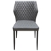 Milo 4-Pack Dining Chairs in Grey Diamond Tufted Leatherette with Black Powder Coat Legs - DIA3099