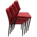 Milo 4-Pack Dining Chairs in Red Diamond Tufted Leatherette with Black Powder Coat Legs - DIA3100