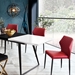Milo 4-Pack Dining Chairs in Red Diamond Tufted Leatherette with Black Powder Coat Legs - DIA3100
