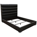 Bardot Channel Tufted Queen Bed in Black Leatherette - DIA3102