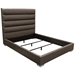 Bardot Channel Tufted Queen Bed in Elephant Grey Leatherette - DIA3106