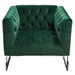 Crawford Tufted Chair in Emerald Green Velvet with Metal Leg and Trim - DIA3109