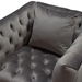 Crawford Tufted Chair in Dusk Grey Velvet with Metal Leg and Trim - DIA3112