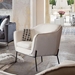 Status Accent Chair in Cream Fabric with Black Powder Coated Metal Leg - DIA3119