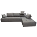 Cloud 2-Piece Lounge Seating Platforms with Moveable Backrest Supports in Space Grey Fabric - DIA3126
