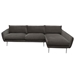 Vantage Right Faced 2-Piece Sectional in Iron Grey Fabric with Brushed Metal Legs - DIA3127