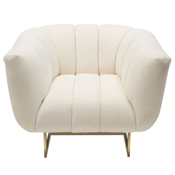 Venus Cream Fabric Chair and Gold Finished Metal Base 