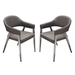 Adele Set of Two Dining Chairs in Grey Leatherette with Brushed Stainless Steel Leg - DIA3135