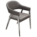 Adele Set of Two Dining Chairs in Grey Leatherette with Brushed Stainless Steel Leg - DIA3135