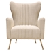 Ava Chair in Sand Linen Fabric with Gold Leg - DIA3139