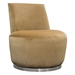 Blake Swivel Accent Chair in Marigold Velvet Fabric with Stainless Steel base - DIA3140
