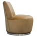 Blake Swivel Accent Chair in Marigold Velvet Fabric with Stainless Steel base - DIA3140