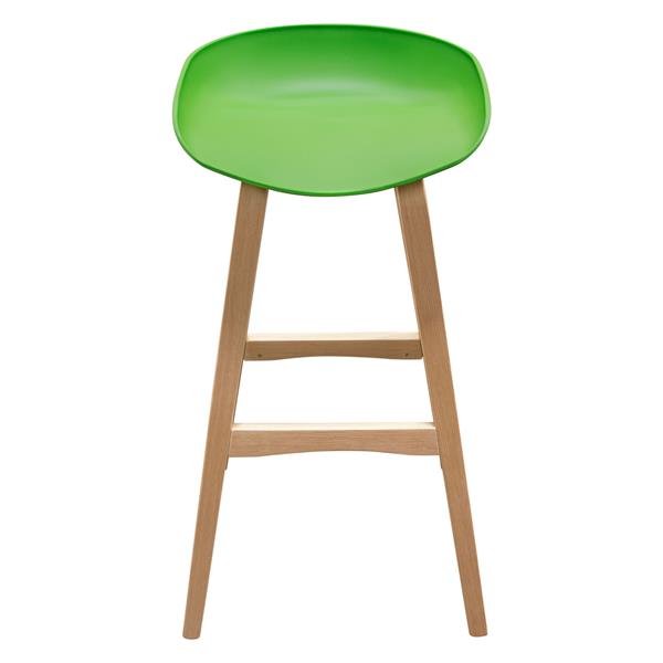 Brentwood Bar Height Stool with Green  Seat and Molded Bamboo Frame 
