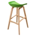 Brentwood Bar Height Stool with Green  Seat and Molded Bamboo Frame - DIA3143