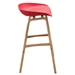 Brentwood Bar Height Stool with Red Seat and Molded Bamboo Frame - DIA3144