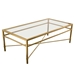 Croft Rectangular Cocktail Table with Clear Glass Top and Brushed Gold Base - DIA3146