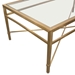 Croft Rectangular Cocktail Table with Clear Glass Top and Brushed Gold Base - DIA3146