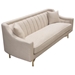 Croft Fabric Sofa in Sand Linen Fabric with Accent Pillows and Gold Metal Criss-Cross Frame - DIA3147